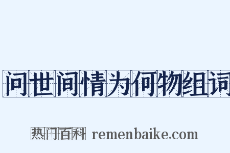问世间情为何物组词是什么意思的图片